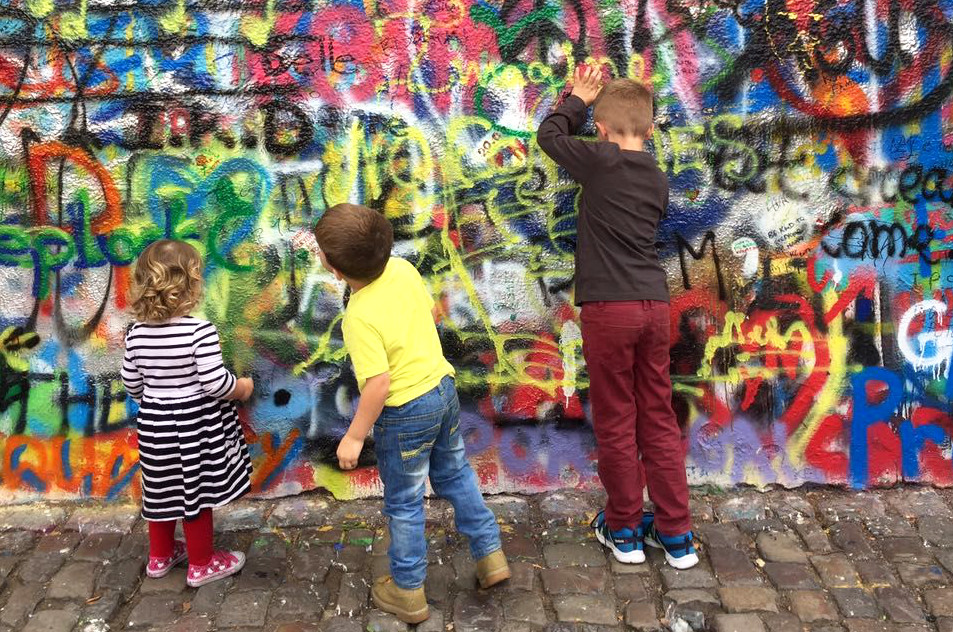 Prague with Family - Lennon Wall